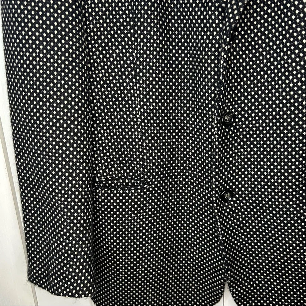 Vintage BOSS Hugo Boss Wool Cashmere Sport Coat Blazer Italy Black White 46R
